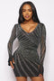 BANJUL RHYNESTONE MINI DRESS -BLACK